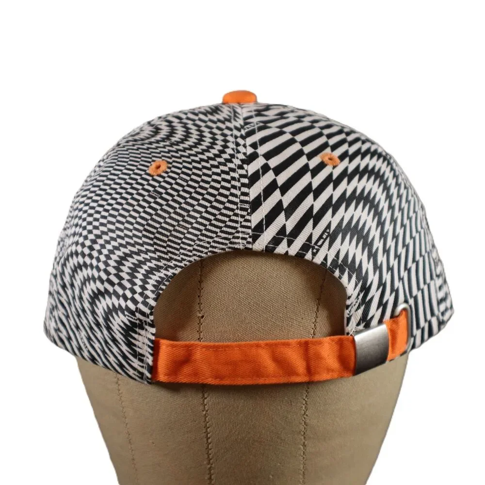 Airwalk Checkerboard Optical Illusion Hat‎ Orange Strapback Skate Cap